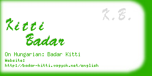 kitti badar business card